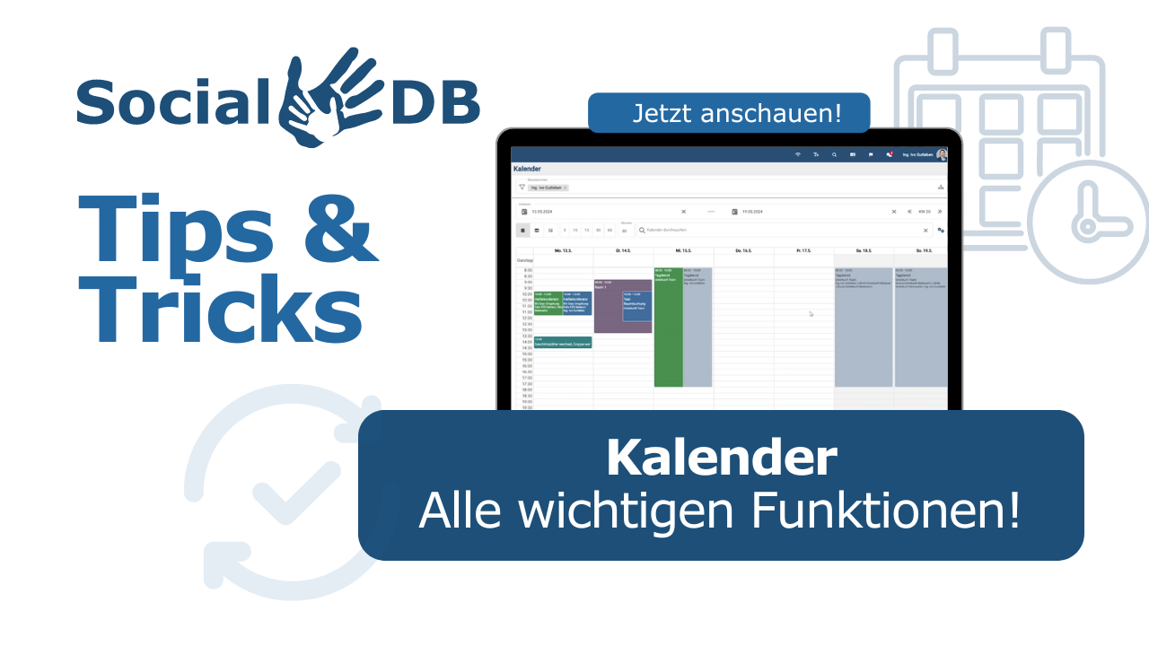 SocialDB Tipps & Tricks Kalender Funktionen Übersicht